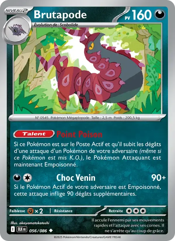 Carte Pokémon Brutapode #056 — Foudre Noire