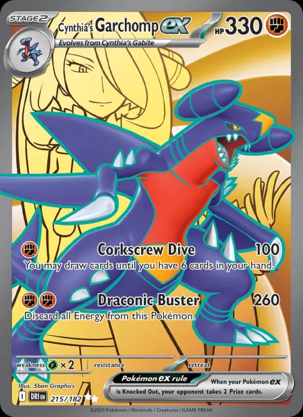 Cynthia's Garchomp ex #215 — Destined Rivals
