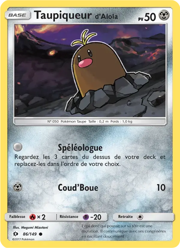 Carte Pokémon Taupiqueur d’Alola #86 — Soleil et Lune