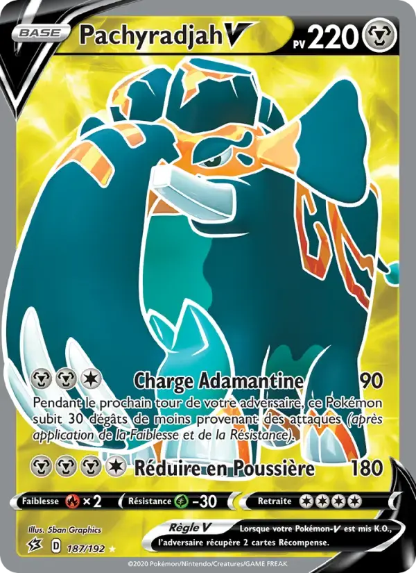 Carte Pokémon Pachyradjah V #187 — Clash des Rebelles
