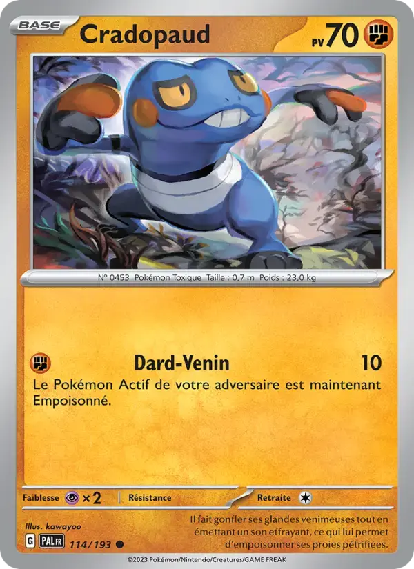 Carte Pokémon Cradopaud #114 — Évolutions à Paldea