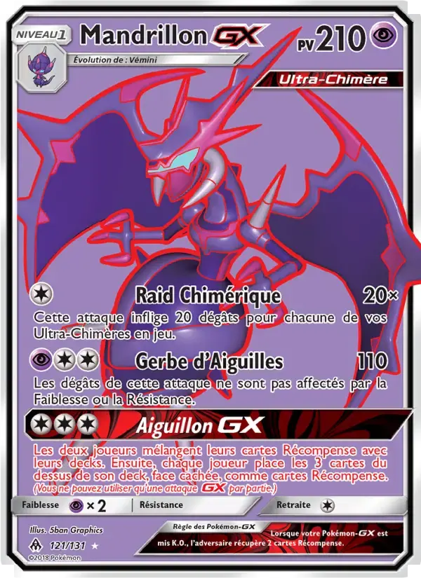 Carte Pokémon Mandrillon GX #121 — Lumière Interdite