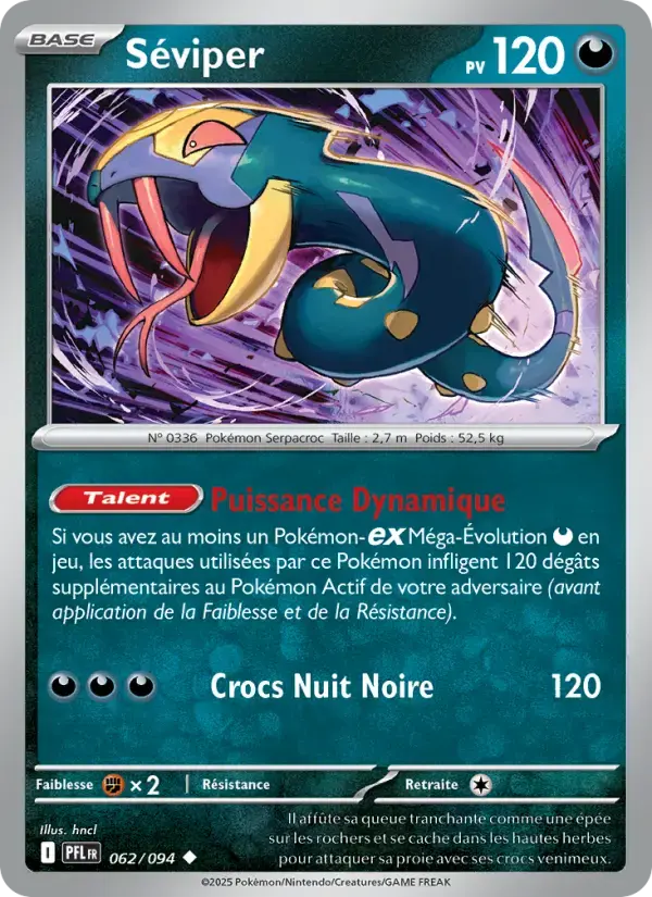Carte Pokémon Séviper #062 — Flammes Fantasmagoriques