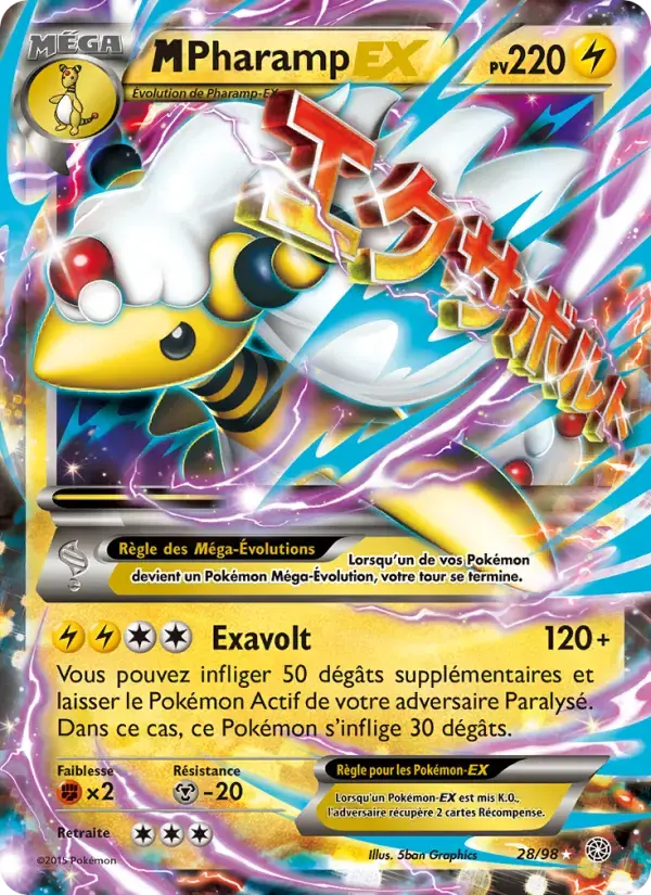 Carte Pokémon M-Pharamp EX #28 — Origines Antiques