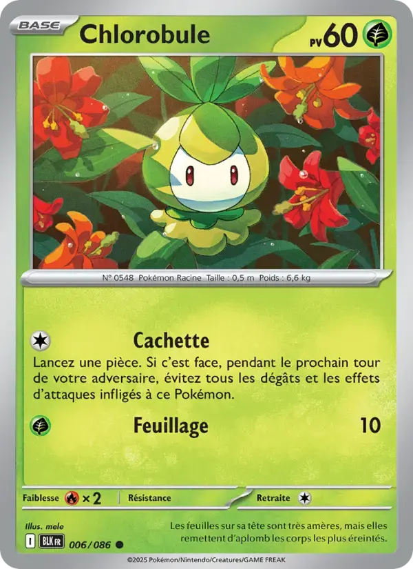 Carte Pokémon Chlorobule #006 — Foudre Noire