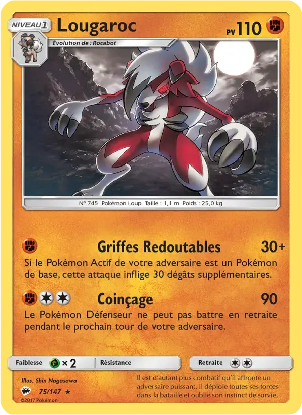 Carte Pokémon Lougaroc #75 — Ombres Ardentes