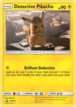 Carte Pokémon Détective Pikachu #SM194 — Promos Soleil et Lune