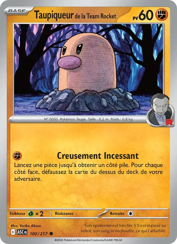 Carte Pokémon Taupiqueur de la Team Rocket #100 — Héros Transcendants