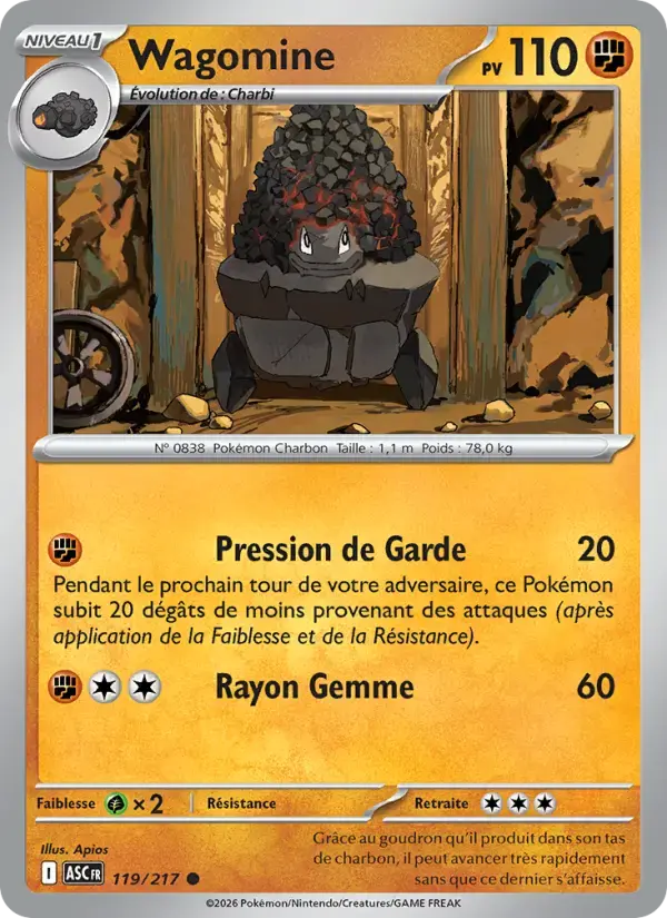 Carte Pokémon Wagomine #119 — Héros Transcendants