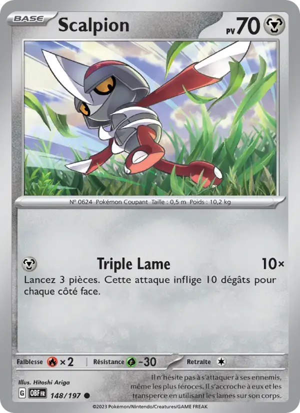 Carte Pokémon Scalpion #148 — Flammes Obsidiennes