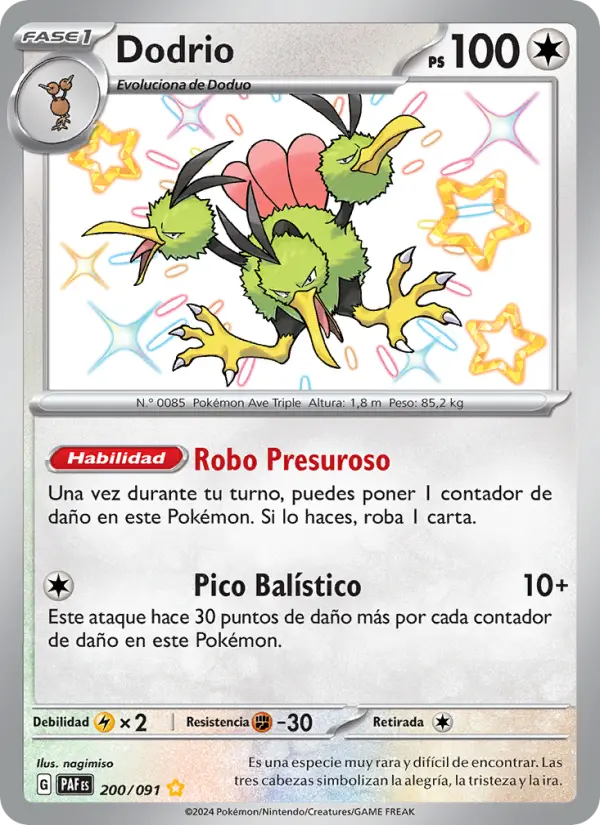 Carte Pokémon Dodrio #200 — Destinées de Paldea