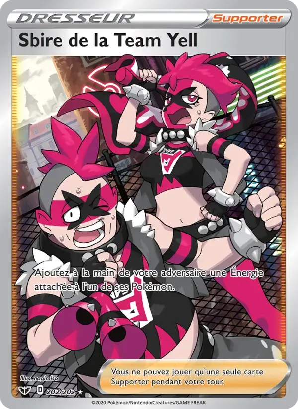 Carte Pokémon Sbire de la Team Yell #202 — Épée et Bouclier