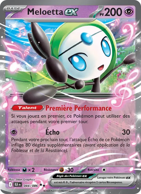 Carte Pokémon Meloetta-ex #044 — Foudre Noire