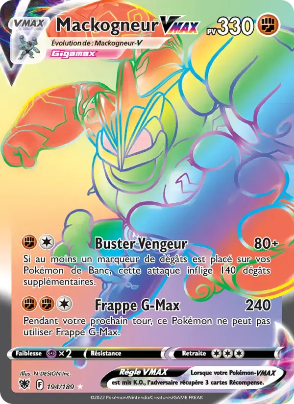 Carte Pokémon Mackogneur VMAX #194 — Astres Radieux