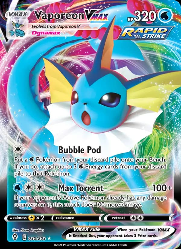 Vaporeon VMAX #30 — Evolving Skies
