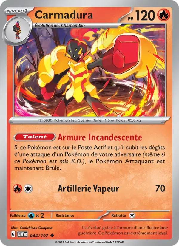 Carte Pokémon Carmadura #044 — Flammes Obsidiennes