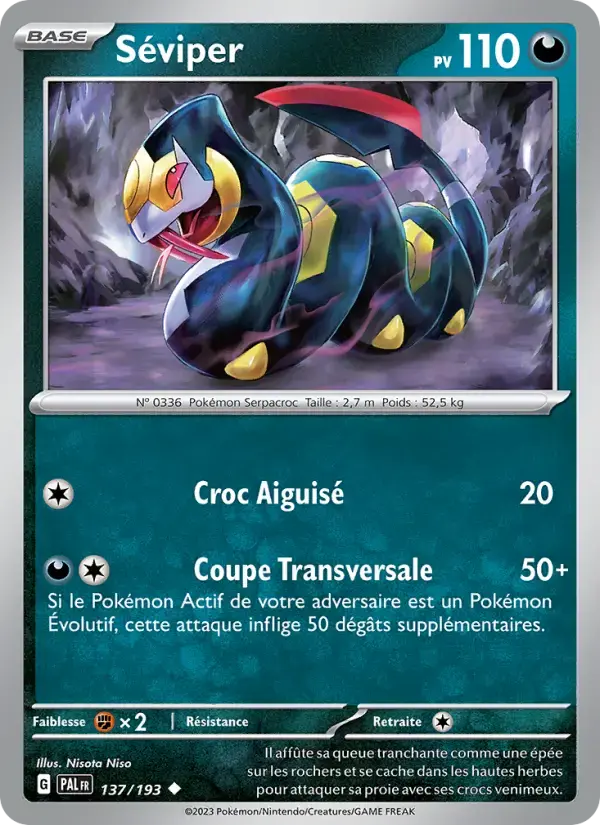 Carte Pokémon Séviper #137 — Évolutions à Paldea