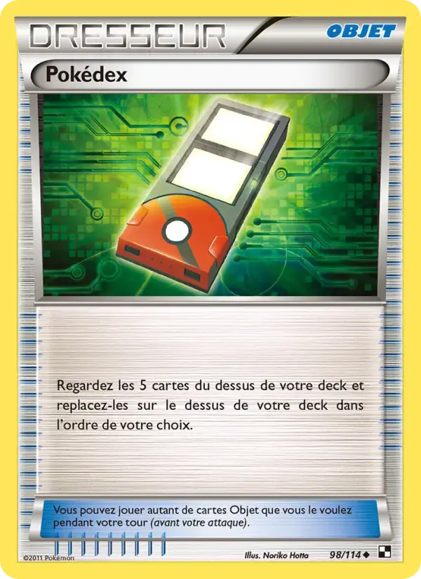Carte Pokémon Pokédex #98 — Noir et Blanc