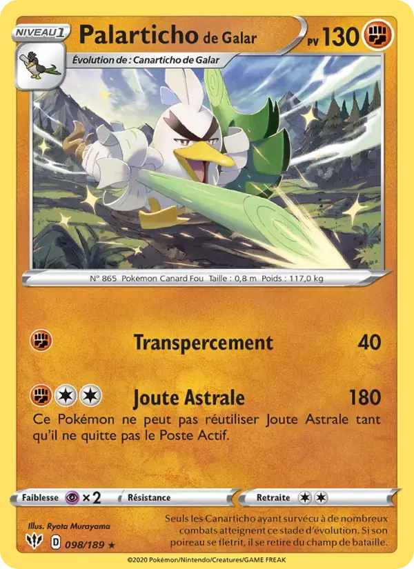 Carte Pokémon Palarticho de Galar #98 — Ténèbres Embrasées
