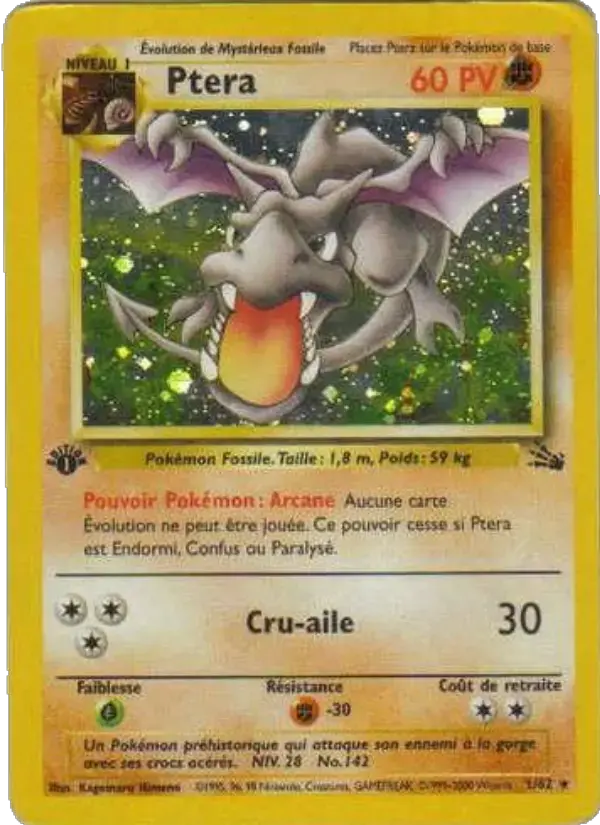 Carte Pokémon Ptera #1 — Fossile