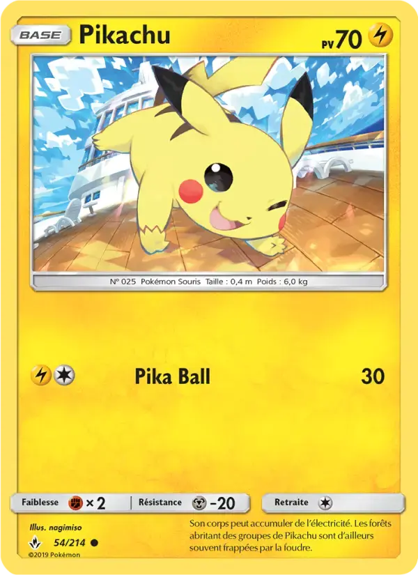 Carte Pokémon Pikachu #54 — Alliance Infaillible