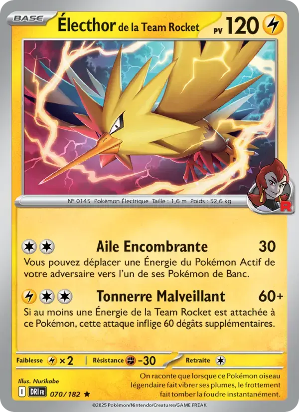 Carte Pokémon Électhor de la Team Rocket #070 — Rivalités Destinées