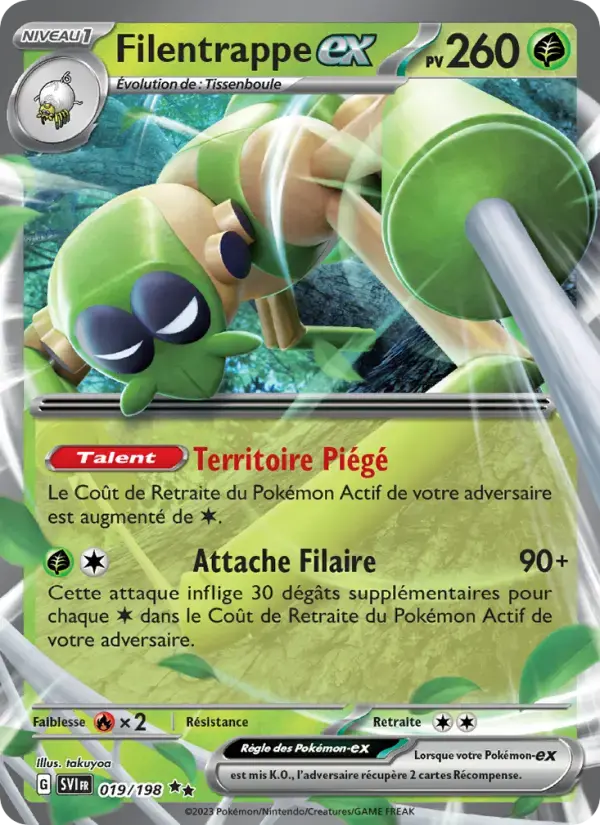 Carte Pokémon Filentrappe-ex #019 — Écarlate et Violet