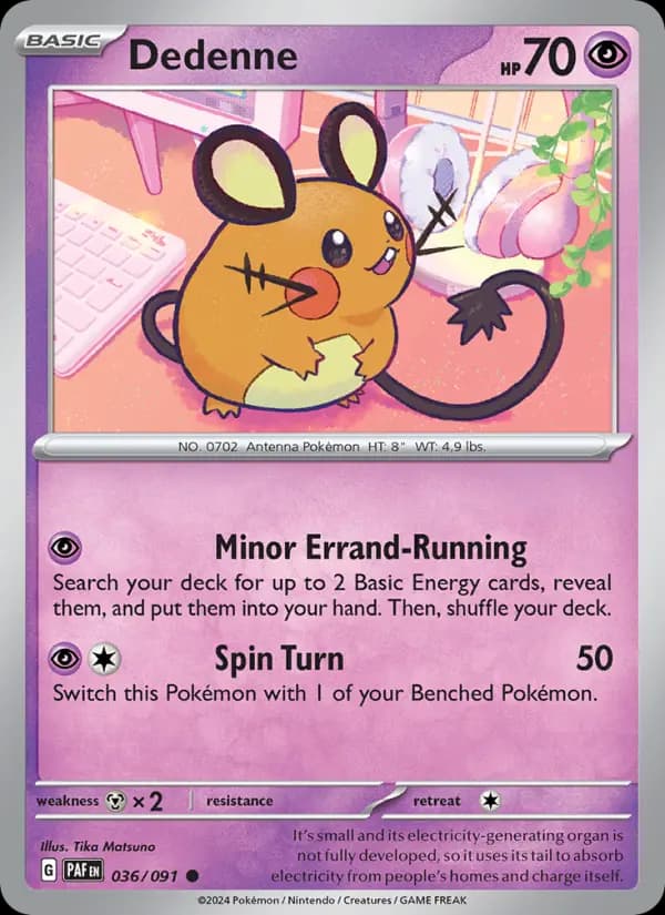 Dedenne #036 — Paldean Fates