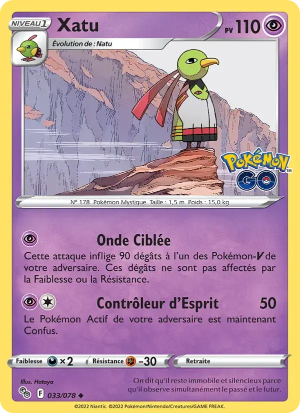 Carte Pokémon Xatu #033 — Pokémon GO