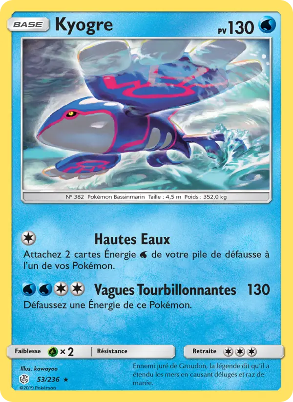 Carte Pokémon Kyogre #53 — Éclipse Cosmique