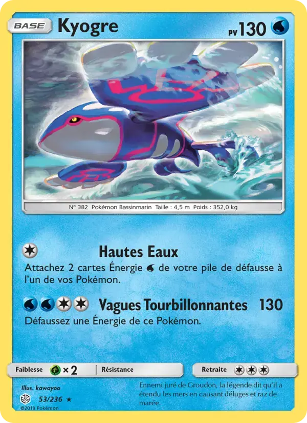 Carte Pokémon Kyogre #53 — Éclipse Cosmique