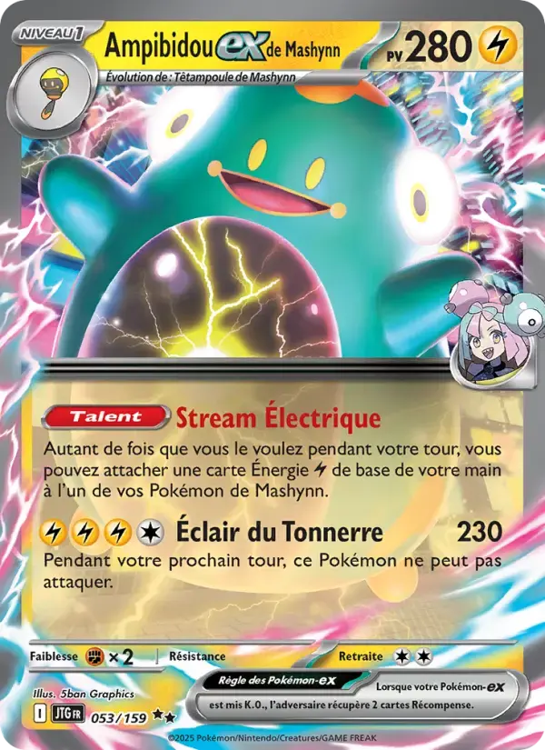 Carte Pokémon Ampibidou-ex de Mashynn #053 — Aventures Ensemble