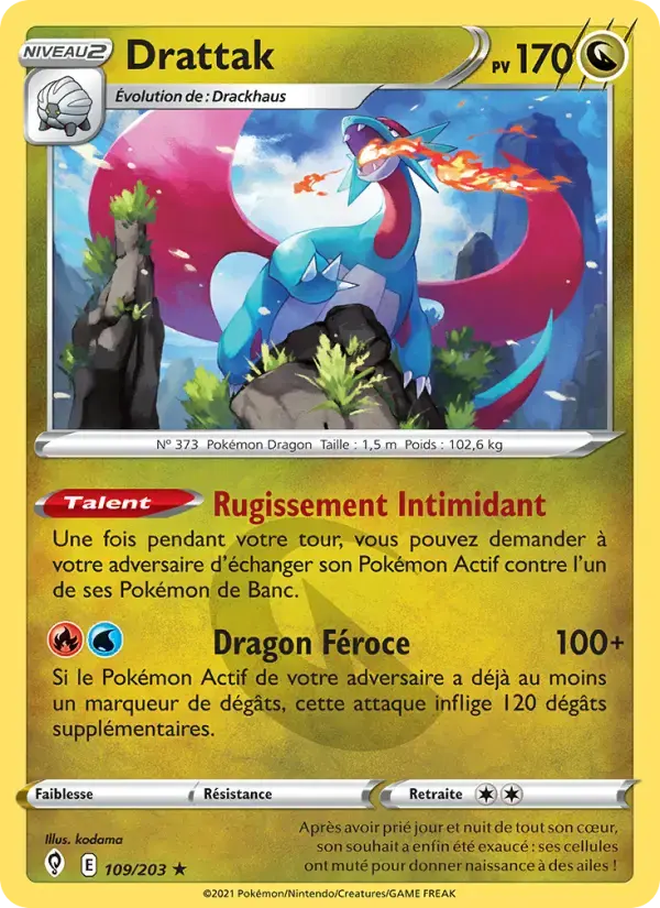Carte Pokémon Drattak #109 — Évolution Céleste
