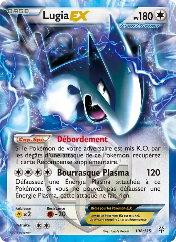 Carte Pokémon Lugia-EX #108 — Tempête Plasma