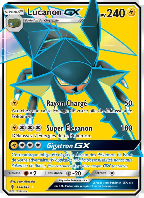 Carte Pokémon Lucanon GX #134 — Gardiens Ascendants