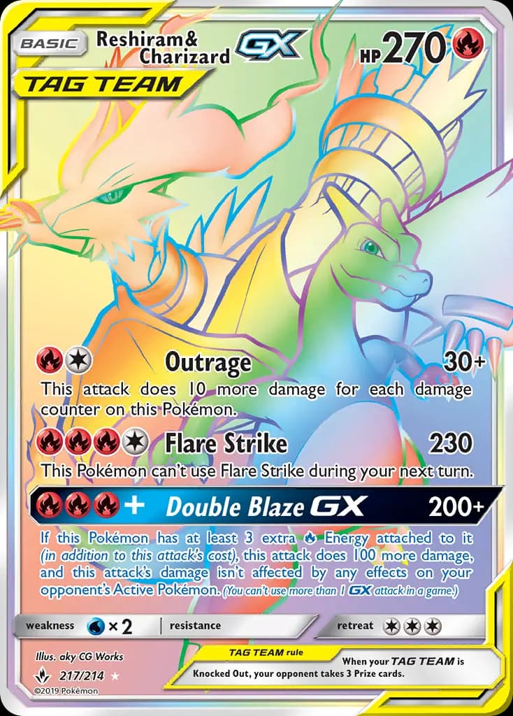 Reshiram & Charizard GX #217 — Unbroken Bonds