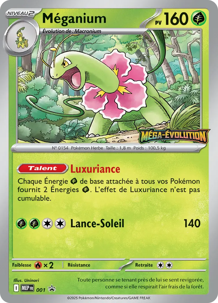 Carte Pokémon Méganium #001 — Promos Méga-Évolution