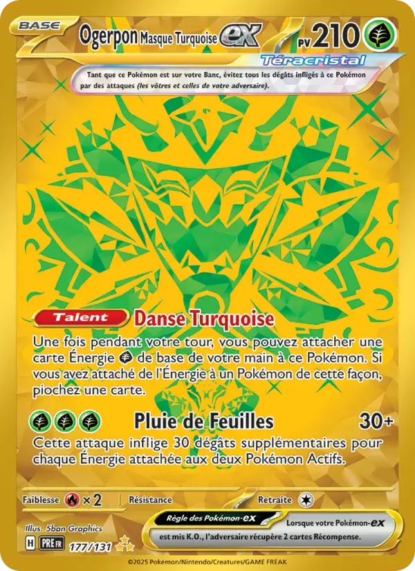 Carte Pokémon Ogerpon Masque Turquoise-ex #177 — Évolutions Prismatiques
