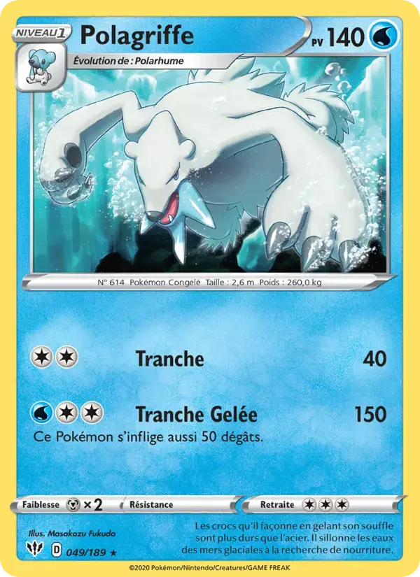 Carte Pokémon Polagriffe #49 — Ténèbres Embrasées