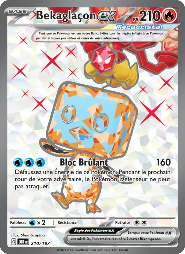Carte Pokémon Bekaglaçon-ex #210 — Flammes Obsidiennes