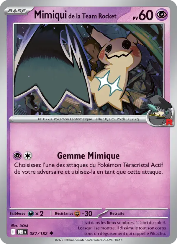 Carte Pokémon Mimiqui de la Team Rocket #087 — Rivalités Destinées