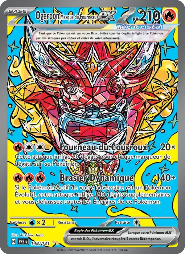 Carte Pokémon Ogerpon Masque du Fourneau-ex #148 — Évolutions Prismatiques