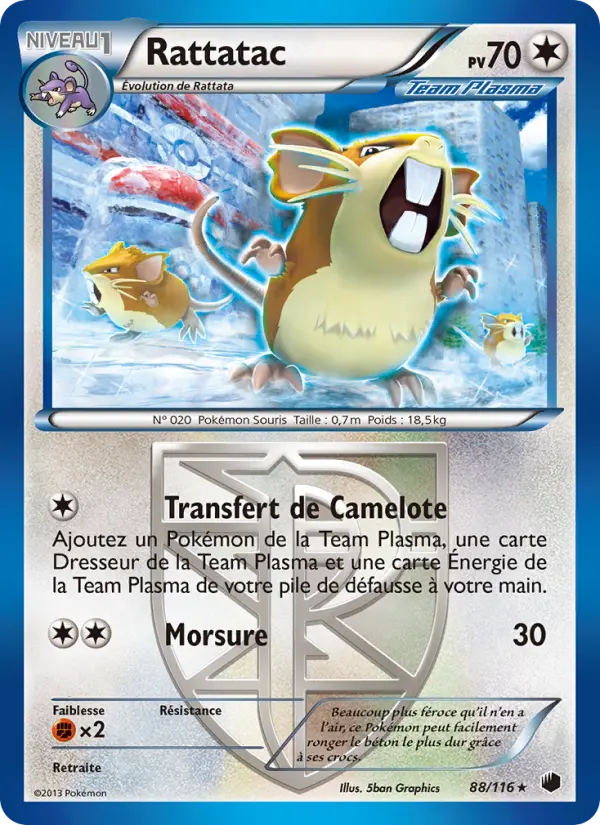 Carte Pokémon Rattatac #88 — Glaciation Plasma