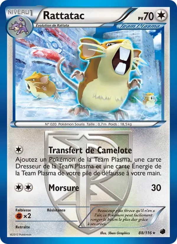 Carte Pokémon Rattatac #88 — Glaciation Plasma