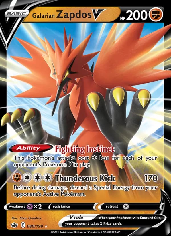 Galarian Zapdos V #80 — Chilling Reign