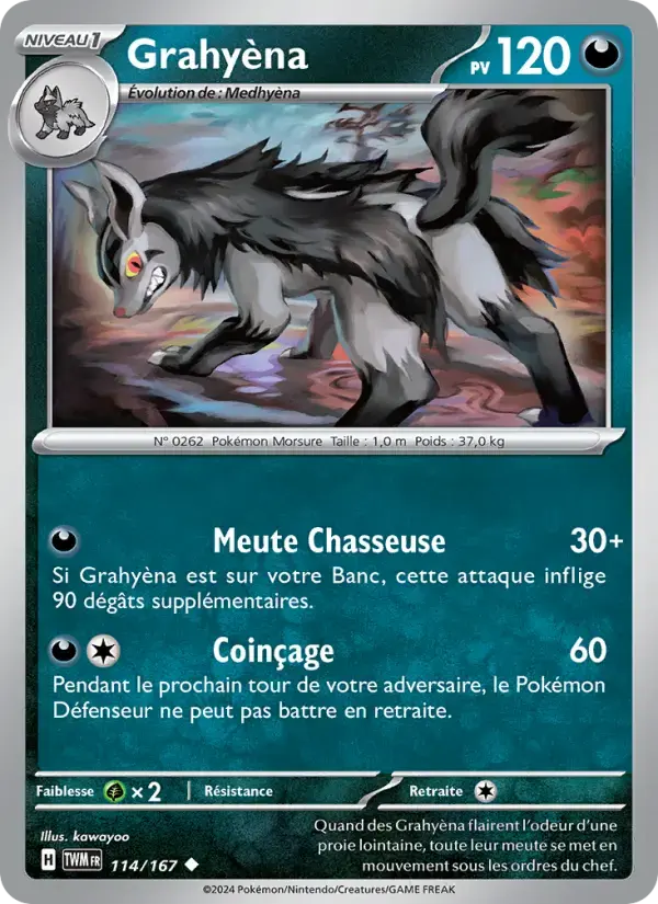 Carte Pokémon Grahyèna #114 — Mascarade Crépusculaire