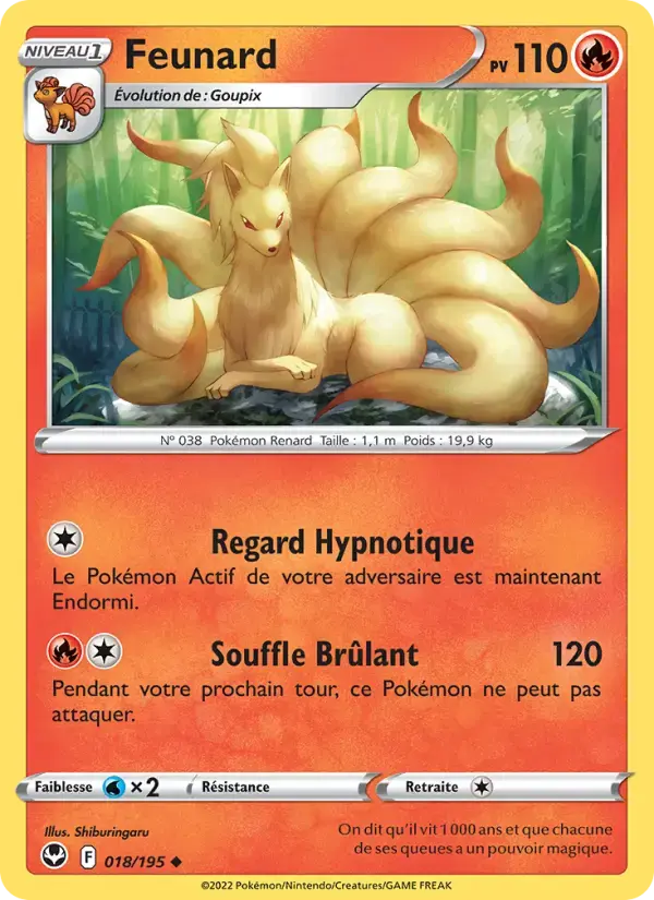 Carte Pokémon Feunard #018 — Tempête Argentée