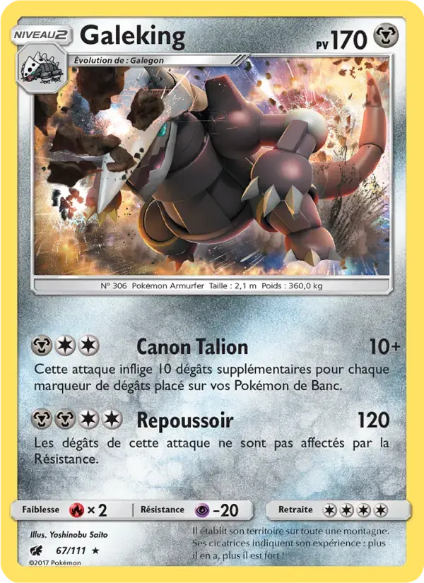 Carte Pokémon Galeking #67 — Invasion Carmin