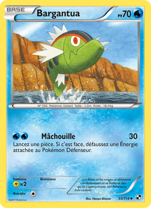Carte Pokémon Bargantua #35 — Noir et Blanc