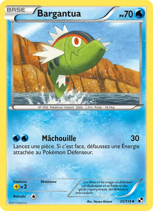 Carte Pokémon Bargantua #35 — Noir et Blanc